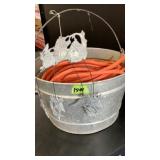 Galvanized pail, extension cord and Halloween