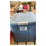 Tote full of kitchen items, decor, DVD