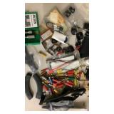 Box of misc. ammo, ruger clips, misc. gun supplies