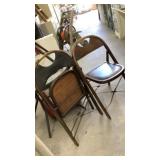 Pair of Acme wooden folding chairs