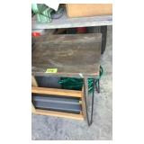 Decorative wood table with metal legs 74-1/2"