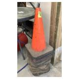 Stack of orange construction cones