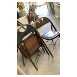 Pair of Acme wooden folding chairs