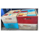4 wood crates and blocks, toys for children