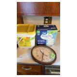 Bait Chunks, Trash Bags, Clock