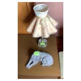 Desk Light and Dog Statue