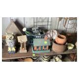 Owl, Flower Pots, Cast Iron Kettle, Bird Feeders