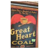 Great Heart Coal metal sign