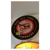 Round Oak Gas Oil Coal Furnaces light Clock CORD
