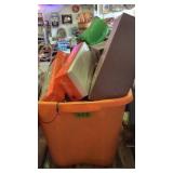 Tub of holiday decor item