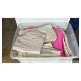 2 tubs of sewing, doilies, etc