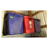 3 totes of misc household and holiday decor