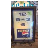 Pepsi Clock Lights Up Hands Dont Move