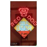 Red Dog lighted wall hanging