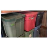 3 totes of misc household and holiday decor