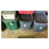 Totes of misc Christmas decor