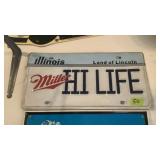 Illinois License Plate Miller Hi Life Metal
