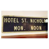 Hotel St. Nicholas sign