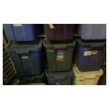 3 totes of misc household and holiday decor