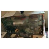 Glass display case and contents