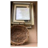 Picnic basket, wicker basket, photo frames