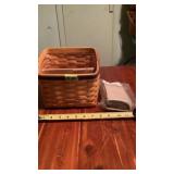 Longaberger basket, divider tray and cloth liner