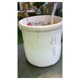 Blue ribbon #8 crock, is cracked