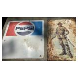 Tin signs Pepsi and General