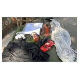 Scarf hangers, vintage dress, action figure,