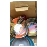 2 boxes misc decor, pitchers, bowls, Chinese