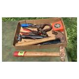 Flat of tools: hammer, crevice, etc