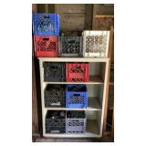 Shelf and Milk Creates Pf Old Jars And Bottles