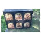 Unique Metal box and several stem glasses