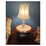 Round End Table, w/ marble insert