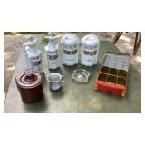 Canister set, metal home budget bank, Virden