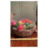 Longaberger Easter basket with contents