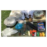 Pfaltzgraff bowls, small linens, dishes, jewelry