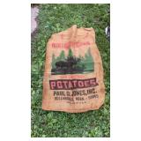 Burlap sacks with advertising