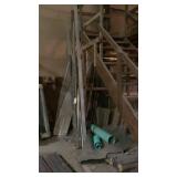 bundles of fiberglass rod, steel corner brackets
