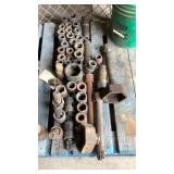 assortment of spline drive and 1" drive sockets