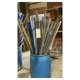 barrel of concrete tool handles
