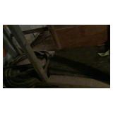 Trash pump hose in/on racking