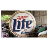 Miller Lite metal sign, 51" diameter