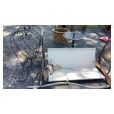 Plastic Bird bath, Seat of a swing, Etc