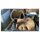 Milk crate with primitive items