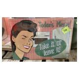 Metal sign 12" x 17"