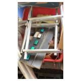 Pallet of misc: sand paper, weed sprayer,