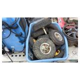 Pallet with pressure washers, weed sprayer tank,