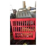 Hang up shop vac and plastic crate, etc