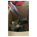 Security lights, jars with corks, candle holders